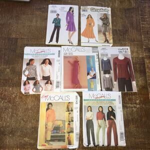 UNCUT Sewing Patterns Misses Size 16-18 *LOT OF 7* Top Pant Jacket Dress Classic
